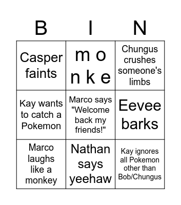 PokeDND Order And Chaos Bingo Card