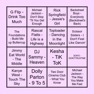 Prince Music Bingo #2 Bingo Card