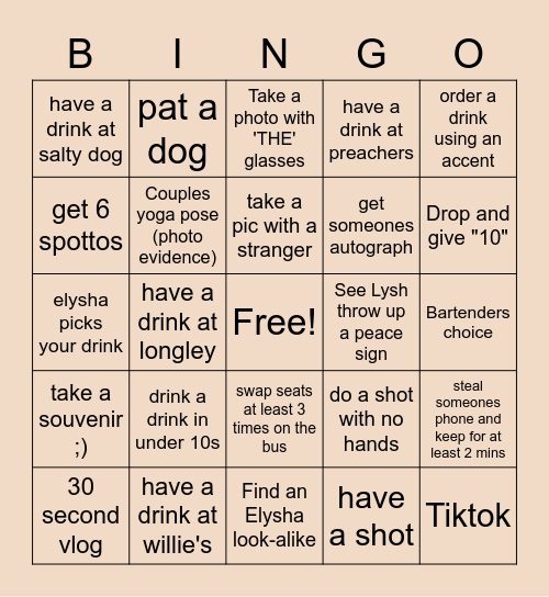 🤪 lysha's birthday bingo 🤪 Bingo Card