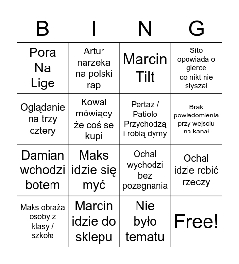 TSowe Bingo Card