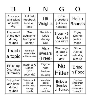 Best FMS Block BINGO Ever Bingo Card