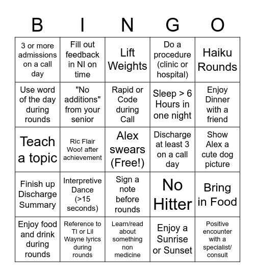 Best FMS Block BINGO Ever Bingo Card