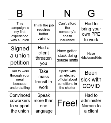 Solidarity Bingo! Bingo Card