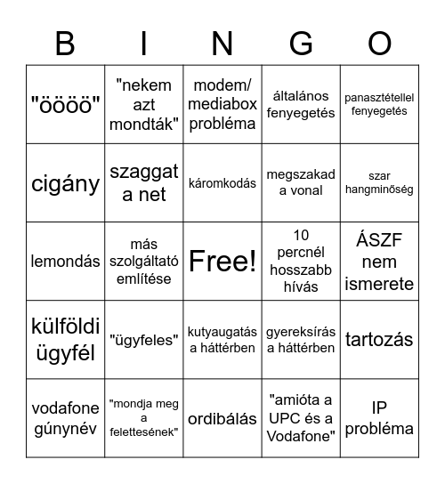 ügyfél vagyok Bingo Card