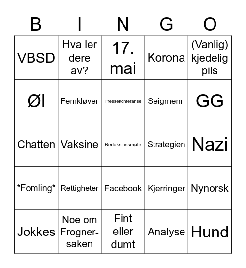 Red.møte Bingo Card