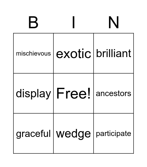 The Artist's Life Bingo Card