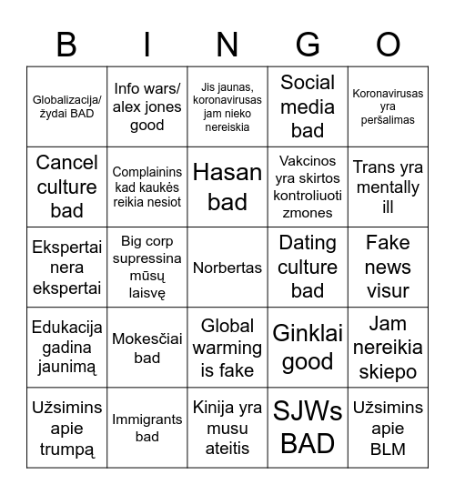 Nacis Bingo Card