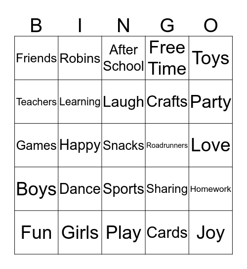 Happy Hours Bingo Card