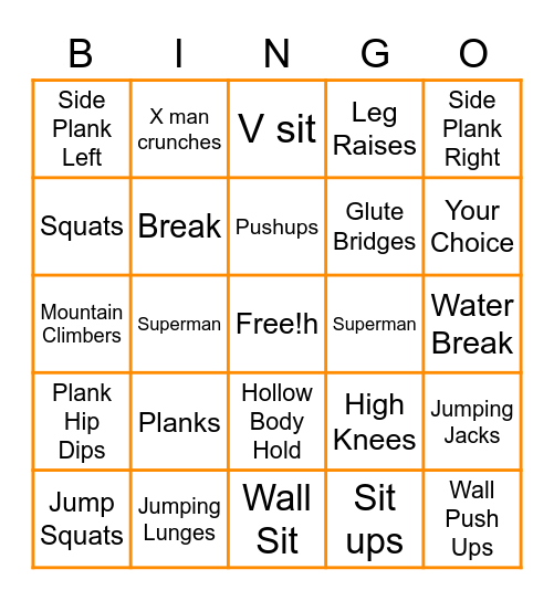 Strength Bingo Card