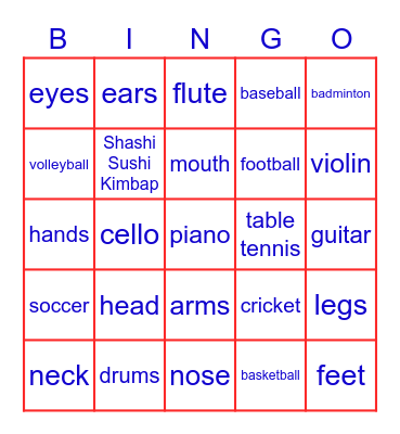 II Bingo Card