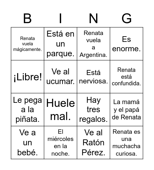 Renata - Episodio 3 Bingo Card