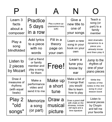 Summer Bingo Challenge Bingo Card