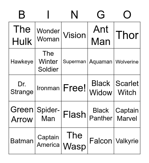 Heroic Bingo Card