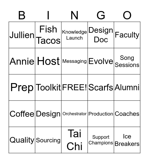 Design Lead Buzzword Bingo Card