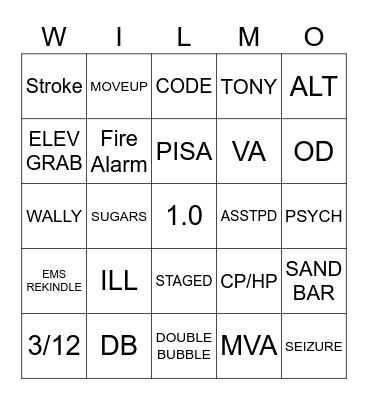 WILMO Bingo Card