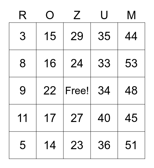 The Wild Robot Bingo Card