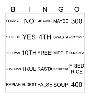 Bingo Card