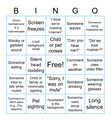 HEALTHFORCE CENTER ZOOM Bingo Card