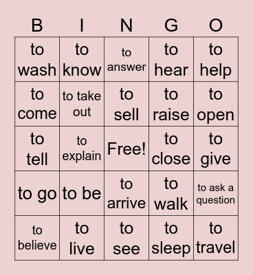 Spanish Bingo Card