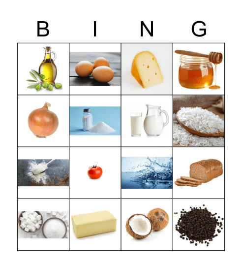 Verzorging Koken Bingo Card
