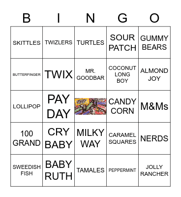 Sugar Rush Bingo Card