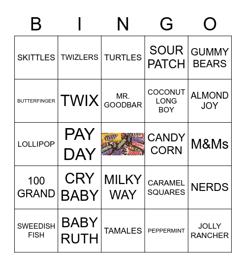 Sugar Rush Bingo Card