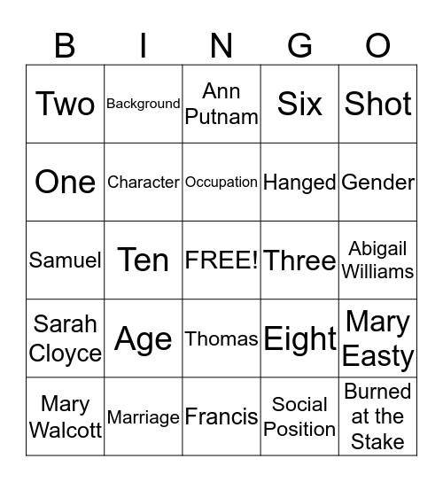 Goody Nurse Bingo Card