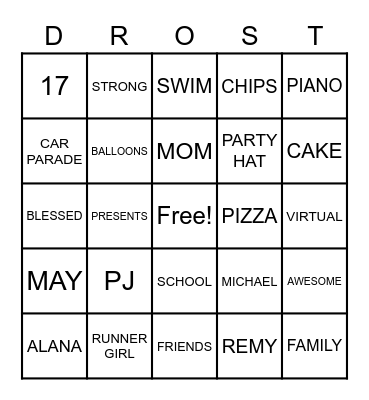 HAPPY BIRTHDAY ALANA! Bingo Card