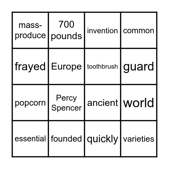 3.0  Invention in a Jail Cell/A Hot Invention Bingo Card