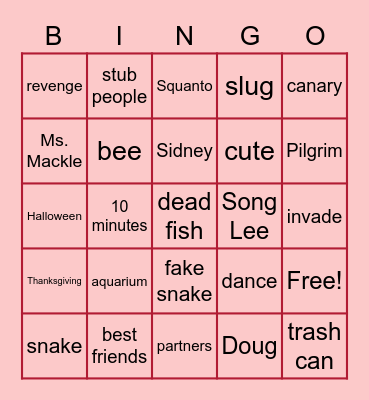 Horrible Harry in Room 2B Bingo Card