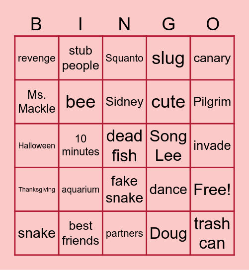 Horrible Harry in Room 2B Bingo Card
