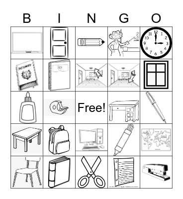 LOS OBJETOS DE LA CLASE Bingo Card