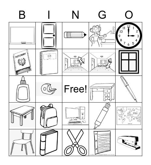 LOS OBJETOS DE LA CLASE Bingo Card