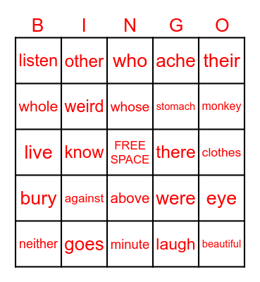 J A I L B I R D Bingo Card