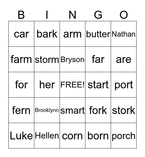 2nd grade rocks Bingo Card
