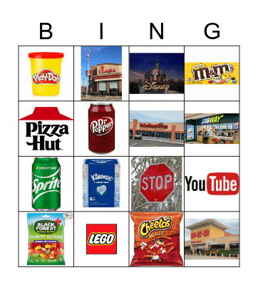 Environmental Print Bingo Card