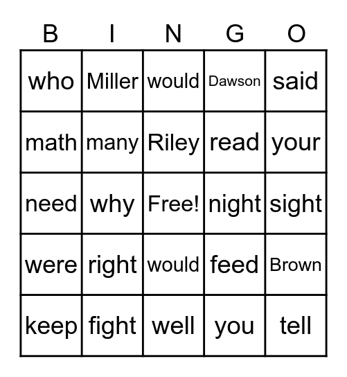 April Bingo Card