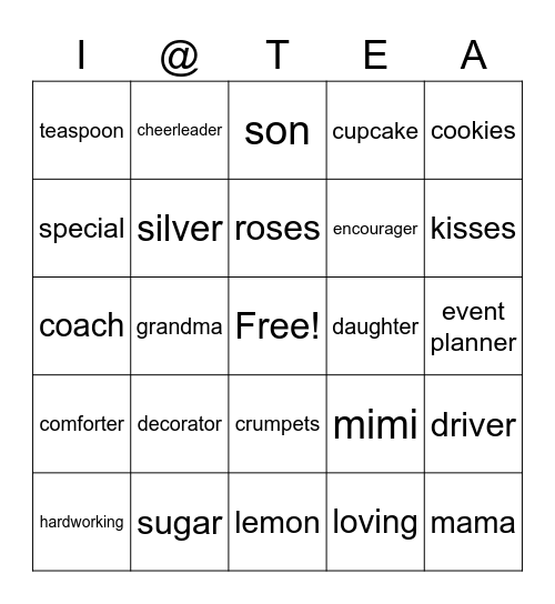 Mother's Day Bingo Card