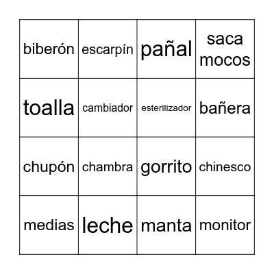 Baby shower de Violeta Bingo Card