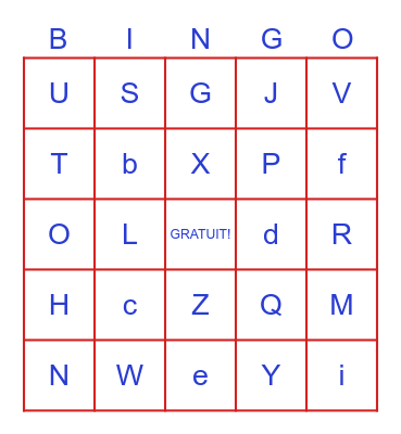 Alphabet Bingo Card