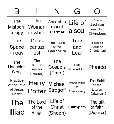 Núro's books Bingo Card