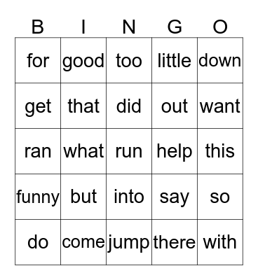 3rd quarter sight word Bingo Card