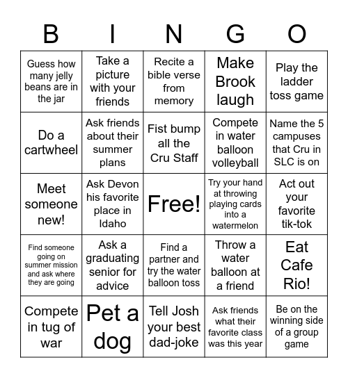 Citywide Bingo Card