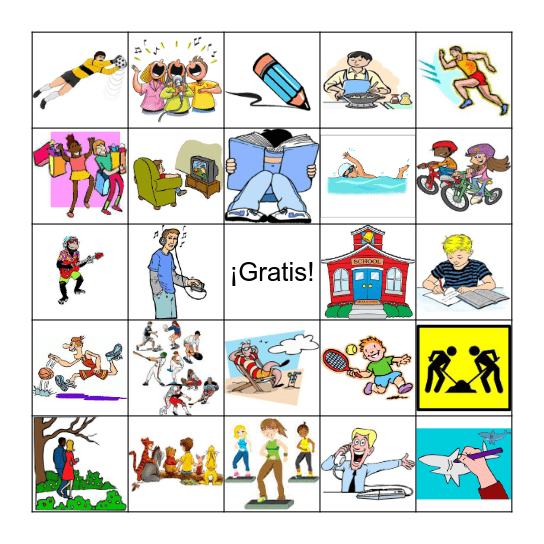 gustar verbs Bingo Card