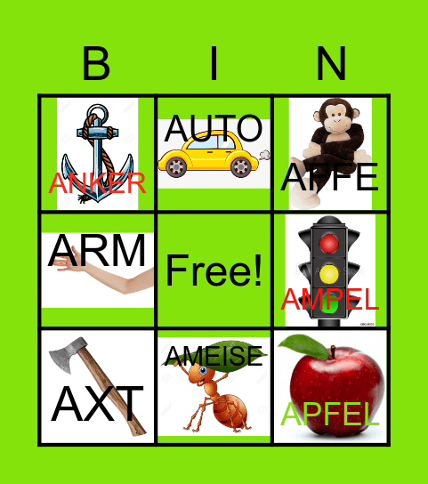 A - BINGO Card