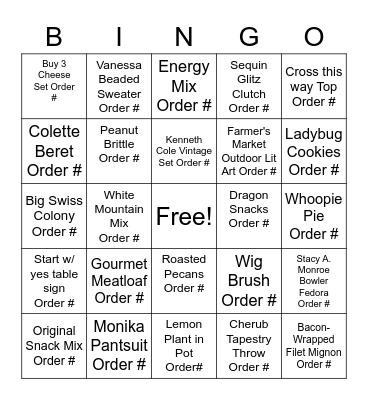 Thursday UPSELL Bingo Card