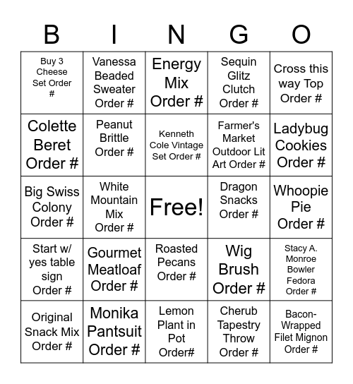 Thursday UPSELL Bingo Card