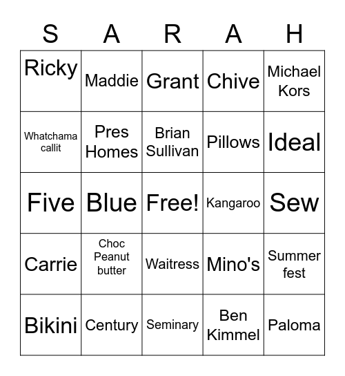 Happy Birthday Bingo Card