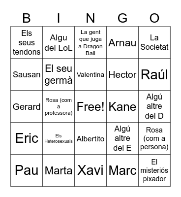 Bingo Hate del Francesc Bingo Card