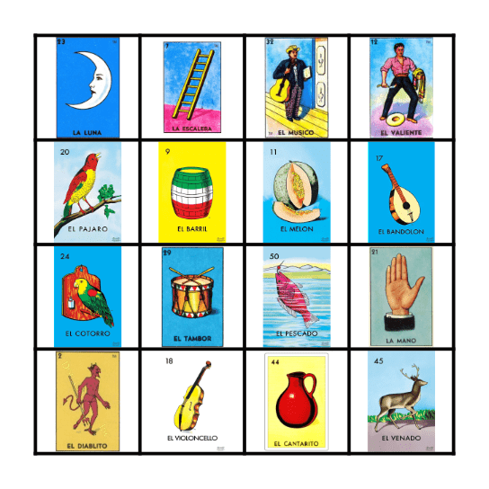Fund-a-Thon Loteria Bingo Card